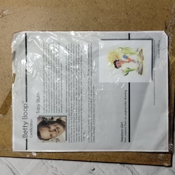 Betty Boop 2006 Western Girl By Toby Bluth Signed Print 13"x16" - Picture 4 of 10